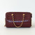 Barrel Clutch with chain 26A Burgundy Crocodile Embossed Calfskin Gold Hardware