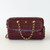 Barrel Clutch with chain 26A Burgundy Crocodile Embossed Calfskin Gold Hardware