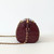 Barrel Clutch with chain 26A Burgundy Crocodile Embossed Calfskin Gold Hardware