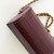 Barrel Clutch with chain 26A Burgundy Crocodile Embossed Calfskin Gold Hardware