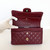 CHANEL Classic Small Flap 25B Burgundy Quilted Caviar Light Gold Hardware 