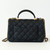 CHANEL Classic Mini Rectangular Top Handle 21S Black Quilted Caviar Brushed Gold Hardware 