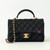 CHANEL Classic Mini Rectangular Top Handle 21S Black Quilted Caviar Brushed Gold Hardware 
