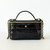 Vanity Case Top Handle with Chain 26A Black Crocodile Embossed Gold Hardware