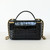Vanity Case Top Handle with Chain 26A Black Crocodile Embossed Gold Hardware