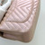 CHANEL Classic Mini Rectangular 17B Rose Gold Chevron Caviar Silver Hardware 
