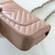CHANEL Classic Mini Rectangular 17B Rose Gold Chevron Caviar Silver Hardware 