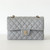 CHANEL Classic Small Flap 21A Gray Quilted Caviar Light Gold Hardware 