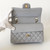 CHANEL Classic Small Flap 21A Gray Quilted Caviar Light Gold Hardware 