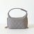 CHANEL Hobo Clutch with Chain 26P Gray Quilted Caviar Gold Hardware 