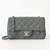 Classic Mini Rectangular Flap 17B Gray Quilted Caviar Silver Hardware