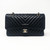 VAN CLEEF 
ARPELS Chanel 17S Classic Medium Double Flap Black Chevron Lambskin with light gold hardware 