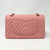 Chanel 19S Classic Medium Matte Pink Chevron Caviar with light gold hardware