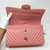 Chanel 19S Classic Medium Matte Pink Chevron Caviar with light gold hardware