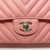 Chanel 19S Classic Medium Matte Pink Chevron Caviar with light gold hardware