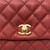 Chanel Mini Coco Red Quilted Caviar with Lizard Handle and aged gold hardware