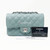 Chanel 18C Mini Rectangular Light Blue Quilted Caviar with silver hardware