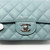 Chanel 18C Mini Rectangular Light Blue Quilted Caviar with silver hardware