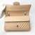 VAN CLEEF 
ARPELS Chanel 19S Medium Matte Beige Chevron Caviar with light gold hardware 