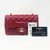 Chanel 18B Mini Rectangular Raspberry Red Quilted Caviar with silver hardware