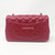 Chanel 18B Mini Rectangular Raspberry Red Quilted Caviar with silver hardware