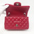 Chanel 18B Mini Rectangular Raspberry Red Quilted Caviar with silver hardware