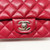 Chanel 18B Mini Rectangular Raspberry Red Quilted Caviar with silver hardware