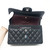 Classic Small Black Quilted Caviar Double Flap with silver hardware