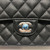 Classic Small Black Quilted Caviar Double Flap with silver hardware