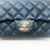 Classic Mini Rectangular 18S Dark Blue Caviar with light gold hardware