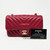 Chanel 18B Mini Rectangular Raspberry Red Chevron Caviar with light gold hardware