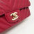 Chanel 18B Mini Rectangular Raspberry Red Chevron Caviar with light gold hardware