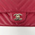 Chanel 18B Mini Rectangular Raspberry Red Chevron Caviar with light gold hardware