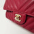 Chanel 18B Mini Rectangular Raspberry Red Chevron Caviar with light gold hardware