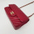 VAN CLEEF & ARPELS Chanel 18B Mini Rectangular Raspberry Red Chevron Caviar with light gold hardware 