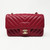 VAN CLEEF & ARPELS Chanel 18B Mini Rectangular Raspberry Red Chevron Caviar with light gold hardware 