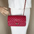 VAN CLEEF & ARPELS Chanel 18B Mini Rectangular Raspberry Red Chevron Caviar with light gold hardware 