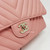 Chanel 19S Classic Medium Double Flap Pink Matte Chevron Caviar with light gold hardware-1653430444
