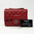Chanel Classic Mini Square 17B Red Quilted Caviar with silver hardware