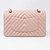 Chanel Classic Medium Double Flap 17C Pink Chevron Calfskin with brushed gold hardware