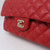 Classic Small Double Flap 19B Red Quilted Caviar with light gold hardware
