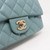 Classic 18C Mini Rectangular Blue Iridescent Quilted Caviar with brushed gold hardware
