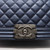 Chanel Le Boy Old Medium Metallic Navy Quilted Caviar with ruthenium hardware