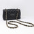 VAN CLEEF & ARPELS Chanel Classic Mini Rectangular 17B Black Quilted Caviar with light gold hardware. 