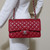 Chanel Classic Medium 18B Raspberry Red Quilted Caviar with silver hardware-1653432598