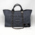 Chanel 19C Deauville Tote with handle Lurex Straw Dark Blue/Black with light gold hardware