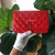 VAN CLEEF & ARPELS Partial payment: Chanel Classic Wallet on Chain Red Quilted with silver hardware 