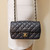 Chanel Classic Mini Rectangular Navy Quilted Caviar with brushed gold hardware
