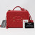 VAN CLEEF 
ARPELS Chanel Vanity Case Medium Red Quilted Caviar with brushed gold hardware 