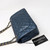 VAN CLEEF 
ARPELS Chanel Classic Small Double Flap 18S Pearly Blue Quilted Caviar with light gold hardware 